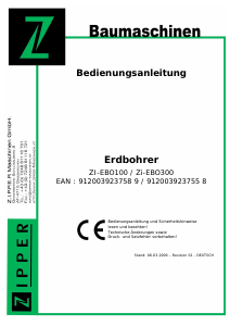 Bedienungsanleitung Zipper ZI-EBO100 Erdbohrer