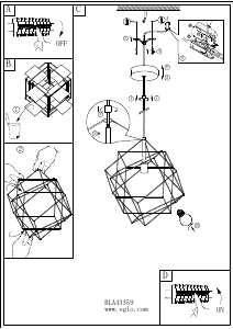 Rokasgrāmata Eglo 43359 Lampa