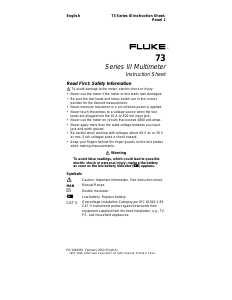 Manual Fluke 73 Multimeter