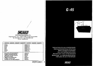 Manual de uso Cata G 45 X Campana extractora