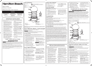 Manual de uso Hamilton Beach 25504 Cocedor de huevos