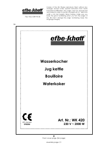 Handleiding Efbe-Schott WK 420 Waterkoker