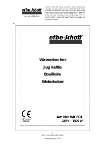Manual Efbe-Schott WK 601 Kettle