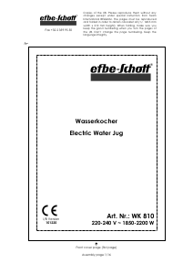 Handleiding Efbe-Schott WK 810 Waterkoker