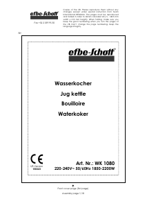 Bedienungsanleitung Efbe-Schott WK 1080 Wasserkocher