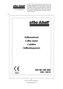 Mode d’emploi Efbe-Schott KA 510 Cafetière
