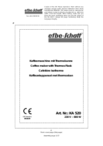 Bedienungsanleitung Efbe-Schott KA 520 Kaffeemaschine