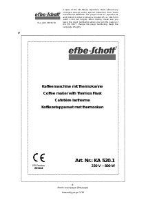 Handleiding Efbe-Schott KA 520.1 Koffiezetapparaat