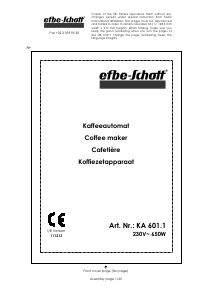 Handleiding Efbe-Schott KA 601.1 Koffiezetapparaat