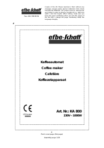 Bedienungsanleitung Efbe-Schott KA 800 Kaffeemaschine