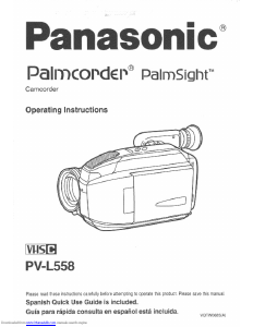 Manual Panasonic PV-L558 Camcorder