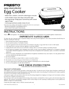 Manual Presto 4050-056C Egg Cooker