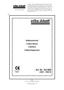 Manual Efbe-Schott KA 850 Coffee Machine