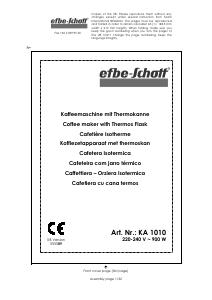 Manuale Efbe-Schott KA 1010 Macchina da caffè