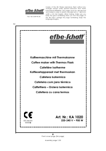 Manuale Efbe-Schott KA 1020 Macchina da caffè