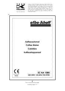 Handleiding Efbe-Schott KA 1080 Koffiezetapparaat