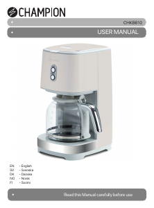Manual Champion CHKB610 Coffee Machine