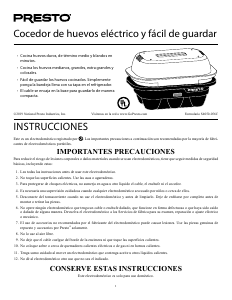 Manual de uso Presto 4050-056C Cocedor de huevos