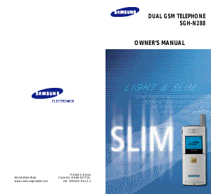 Handleiding Samsung SGH-N288AA Mobiele telefoon