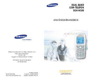 Bruksanvisning Samsung SGH-N500BA Mobiltelefon