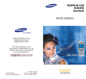 Mode d’emploi Samsung SGH-N620 Téléphone portable