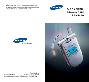 Manual Samsung SGH-P100 Telefone celular