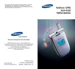 Manual de uso Samsung SGH-P100 Teléfono móvil