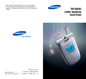 Priručnik Samsung SGH-P100 Mobilni telefon