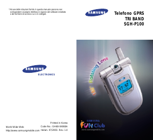 Manuale Samsung SGH-P100 Telefono cellulare