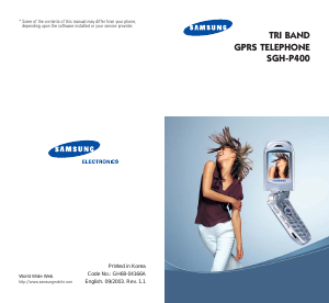 Handleiding Samsung SGH-P400 Mobiele telefoon