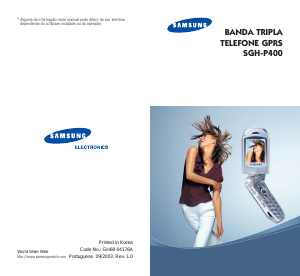 Manual Samsung SGH-P400 Telefone celular