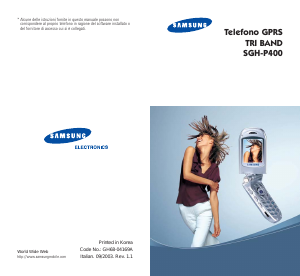 Manuale Samsung SGH-P400 Telefono cellulare