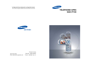 Mode d’emploi Samsung SGH-P730 Téléphone portable