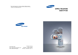 Bedienungsanleitung Samsung SGH-P730 Handy