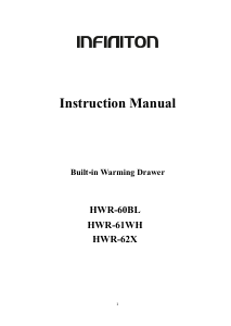 Manual Infiniton HWR-61WH Warming Drawer