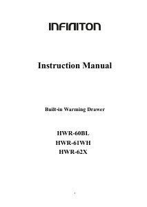 Manual Infiniton HWR-60BL Warming Drawer