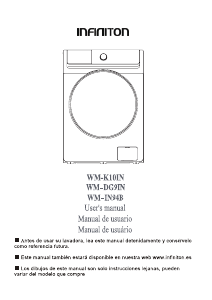 Manual Infiniton WM-DG9IN Máquina de lavar roupa