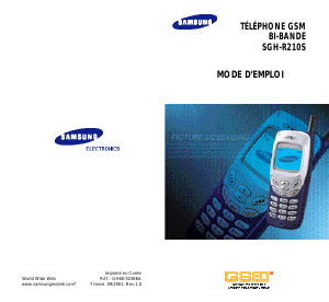 Mode d’emploi Samsung SGH-R210LA Téléphone portable