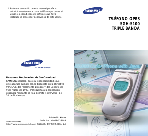 Manual de uso Samsung SGH-S100 Teléfono móvil
