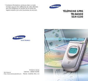 Mode d’emploi Samsung SGH-S100 Téléphone portable