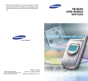 Bedienungsanleitung Samsung SGH-S100 Handy