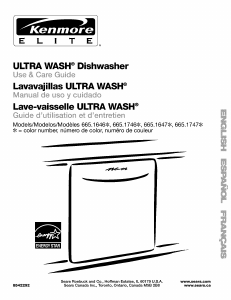 Manual de uso Kenmore 665.16472300 Lavavajillas