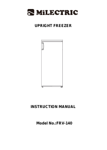 Manual de uso Milectric FRV-140 Congelador