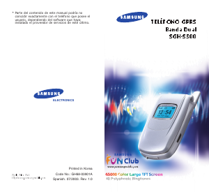 Manual de uso Samsung SGH-S500 Teléfono móvil