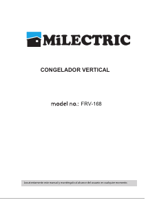 Manual de uso Milectric FRV-168 Congelador