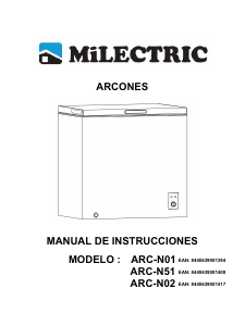 Handleiding Milectric ARC-N02 Vriezer
