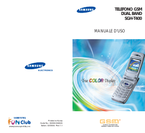 Manuale Samsung SGH-T400 Telefono cellulare