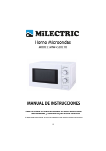 Manual de uso Milectric MIW-G20LTB Microondas