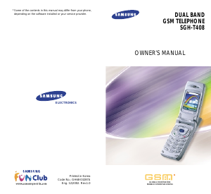 Manual Samsung SGH-T408 Mobile Phone