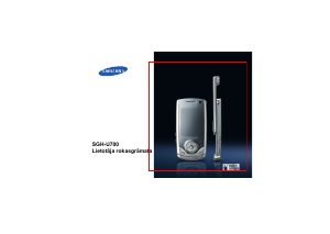 Rokasgrāmata Samsung SGH-U700B Mobilais tālrunis